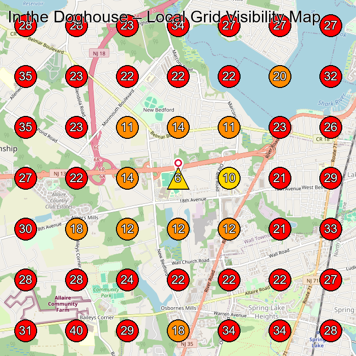 In the Doghouse GeoGrid visibility map for Demolition Contractor in Wall Township